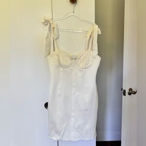 Topshop Cream Pleated Dress